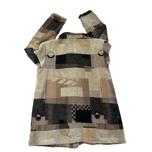 Susan Graver Jacket Blazer Size M Artsy Leaves Cabin Fall Brown Colorblock - Picture 3 of 7